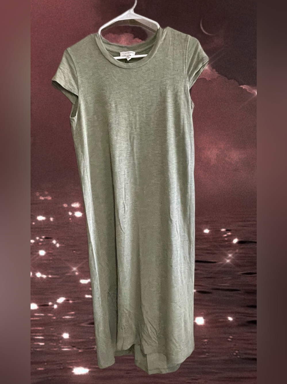 Jessica Simpson Olive Green Maxi T-Shirt Dress
